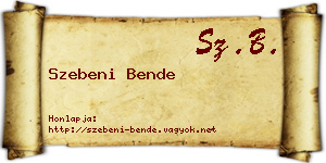 Szebeni Bende névjegykártya
